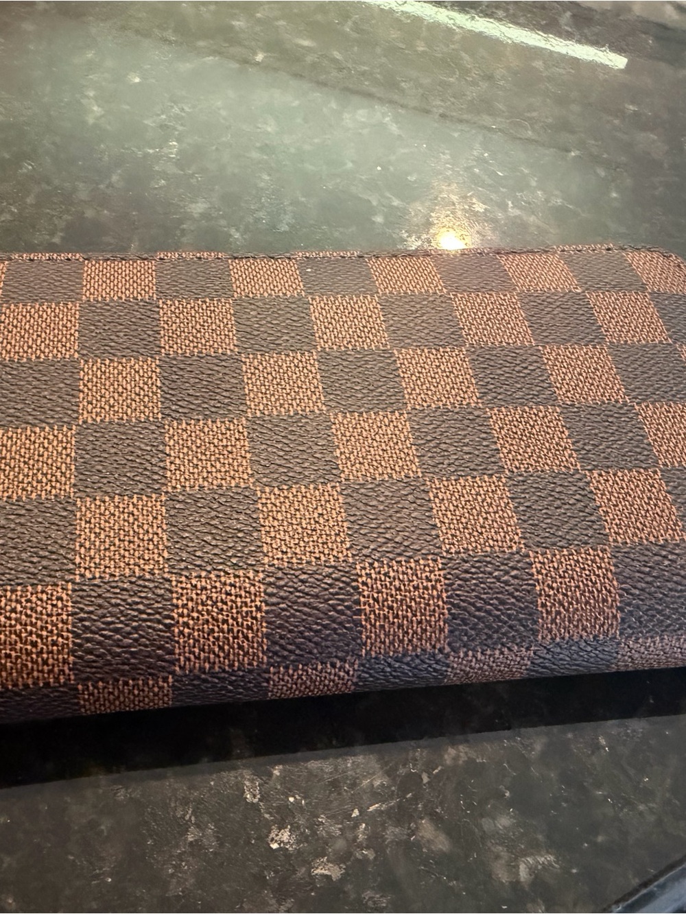 Brown Checkered Women's Wallet